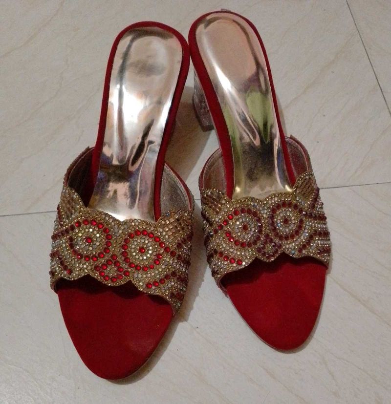 Red Embellished Heels