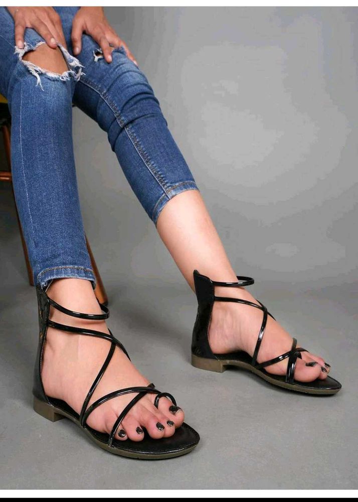 Strappy Black Gladiator Sandals