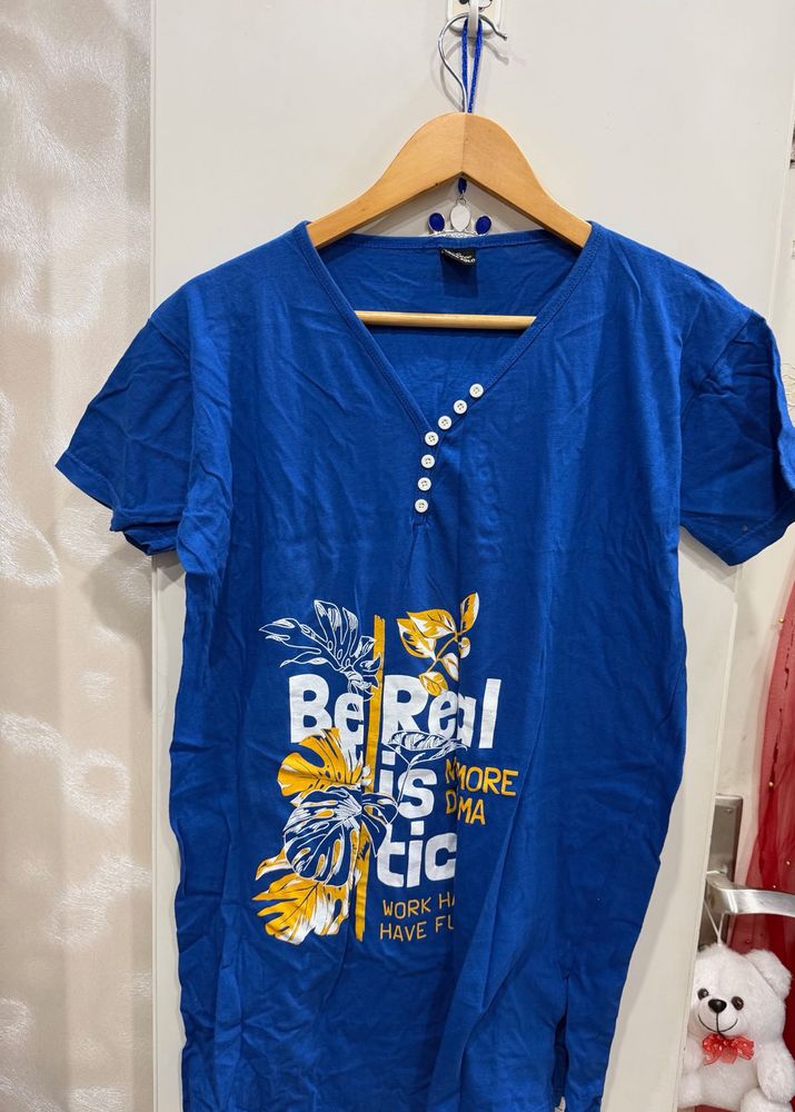 Blue Graphic Print T-Shirt