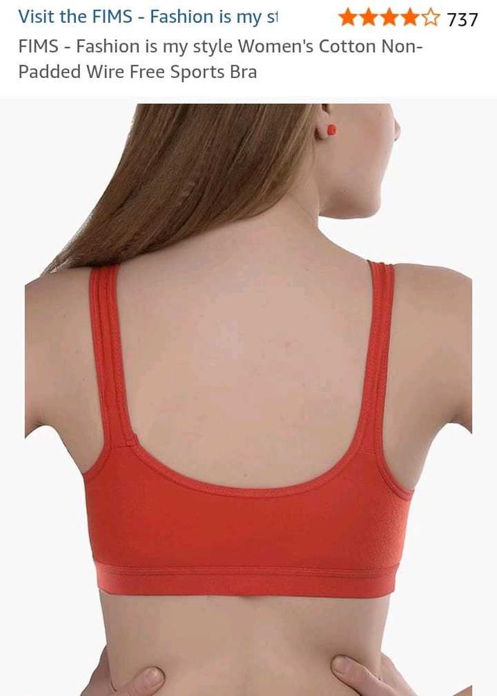 Carrot Red Sports Confy Bra