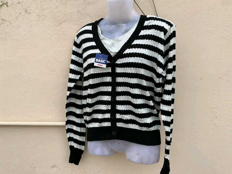 Striped Cardigan - Classic Style