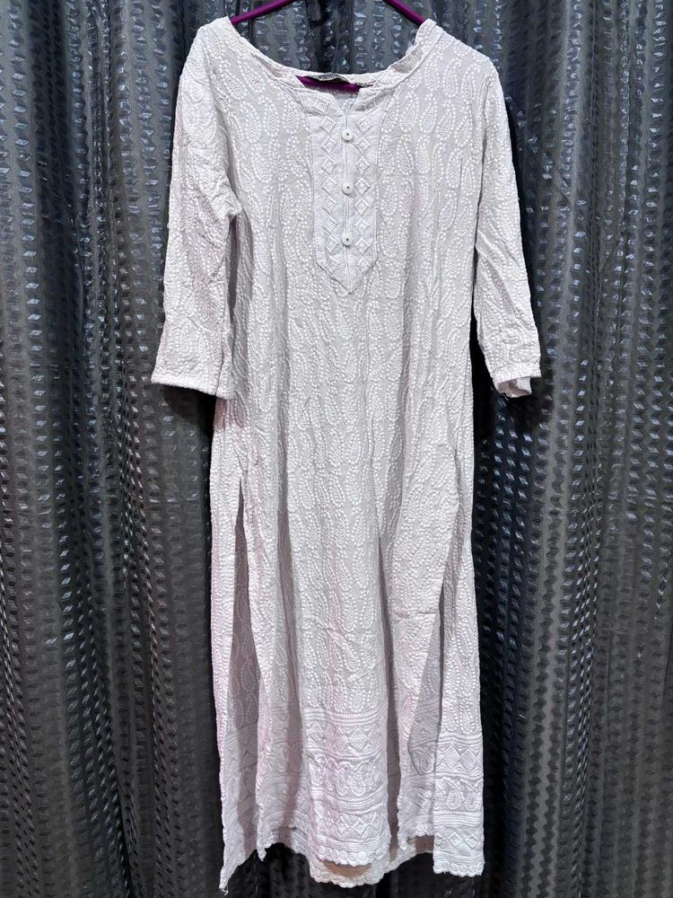 White Embroidered Kurti