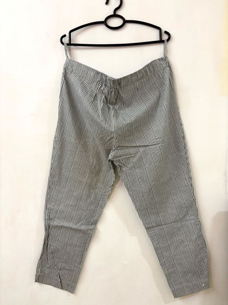 White and Blue Stripped Confy Pants
