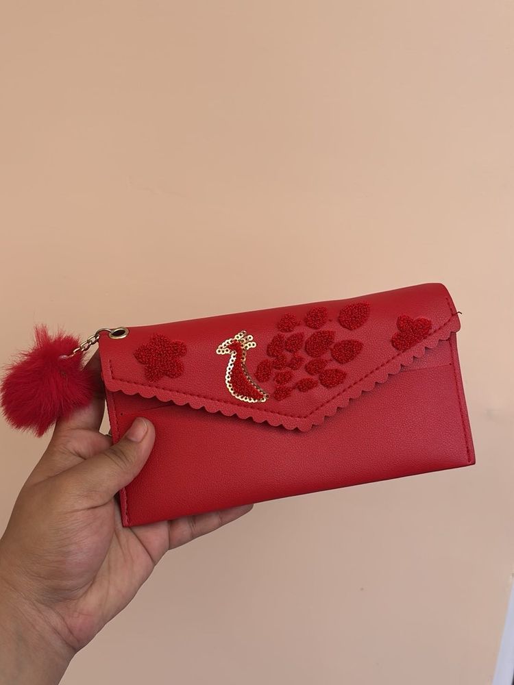 Red Wallet For Womens