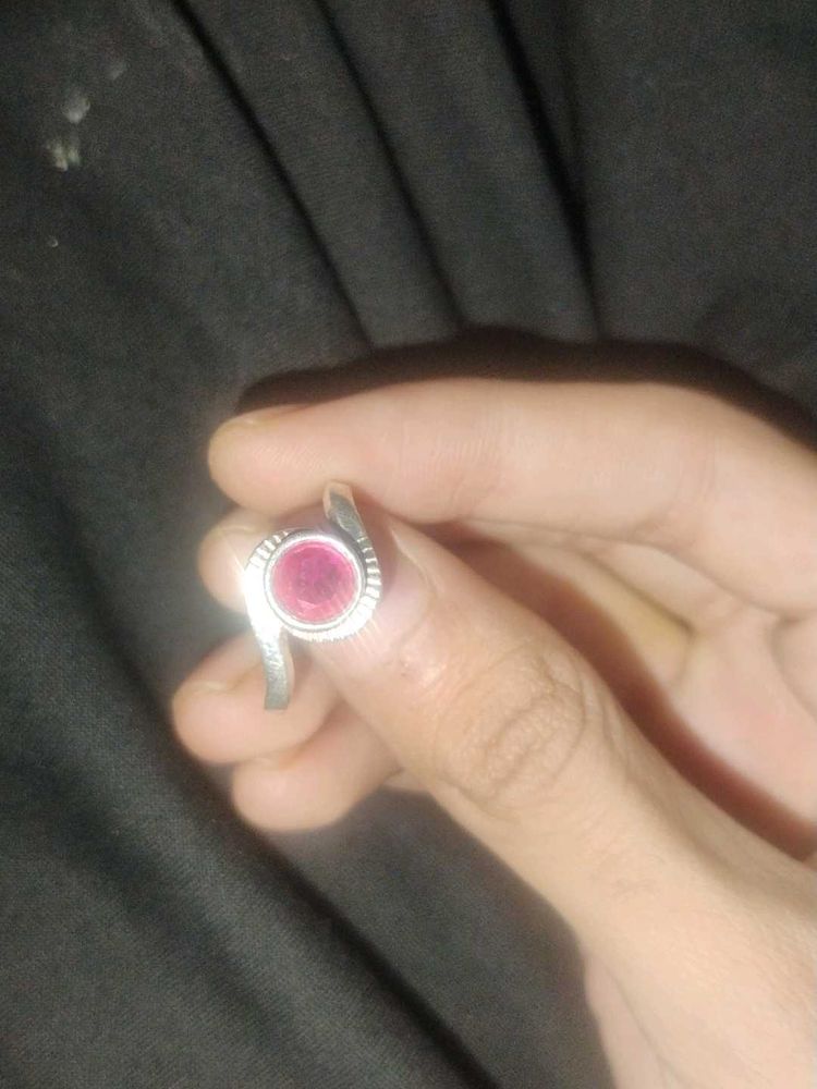 Silver Ring with Red Stone💍