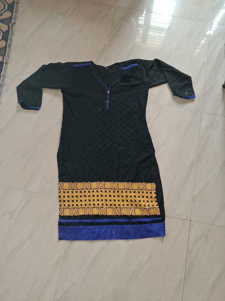 Black Embroidered Kurti
