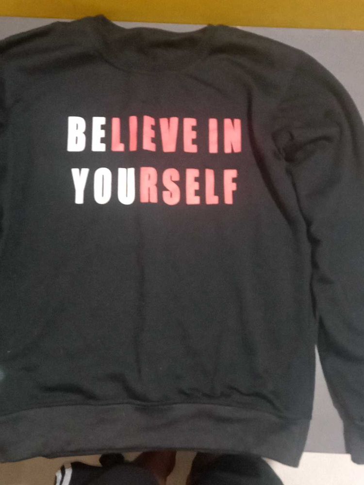 Believe Yourself Black Sweater