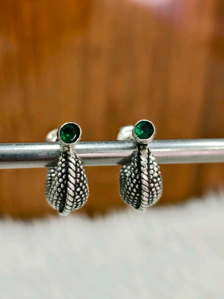 Pure Silver Green Stone Bali