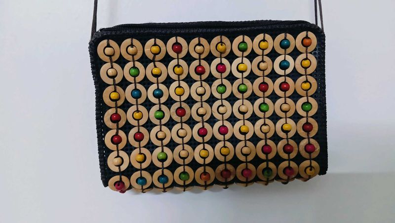 Wooden Beaded Purse