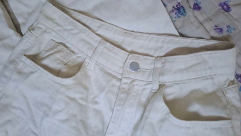 BEIGE JEANS, GREY JEANS, DISTRESSED BLUE JEANS