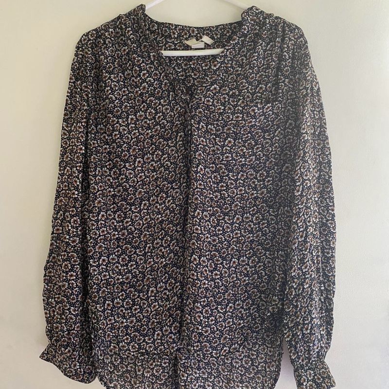 Floral Print Long Sleeve Blouse