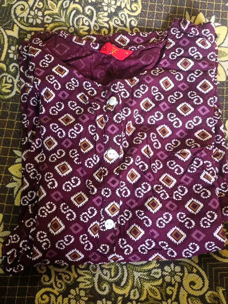 Patterned Purple Top
