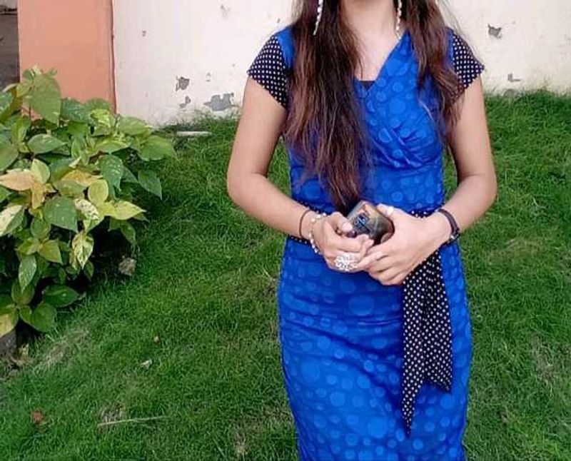 Blue Polka Dot Dress + Belt