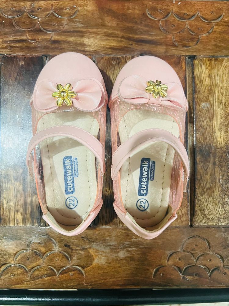 Party Wear Pink Sandel For 1-2 Year Baby Girl