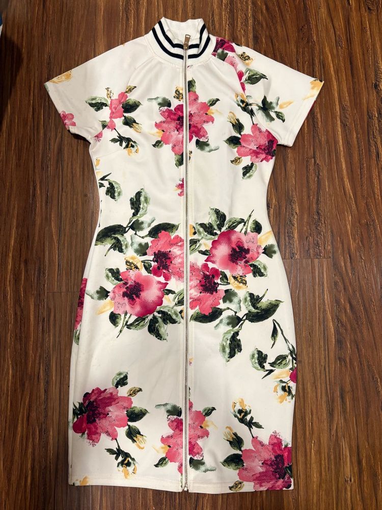 Floral Print Bodycon Mini Dress