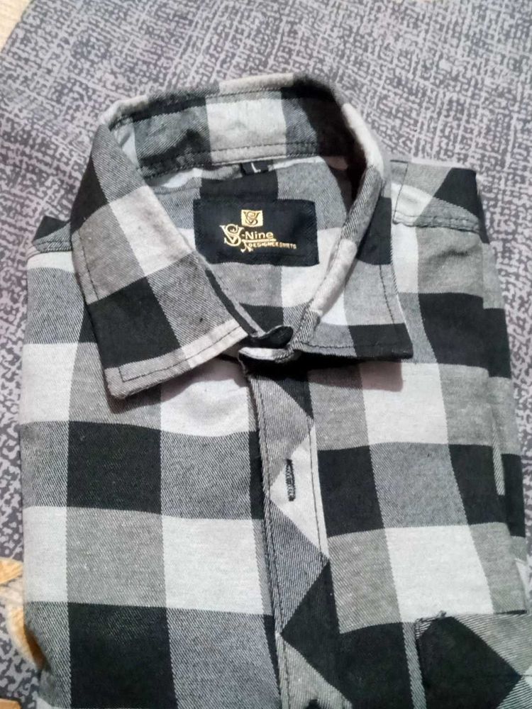 Black and White Flannel Shirt