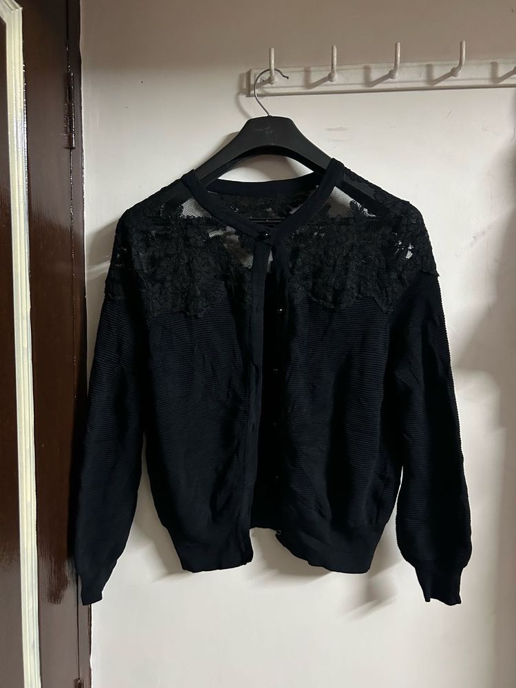 Black Lace Cardigan