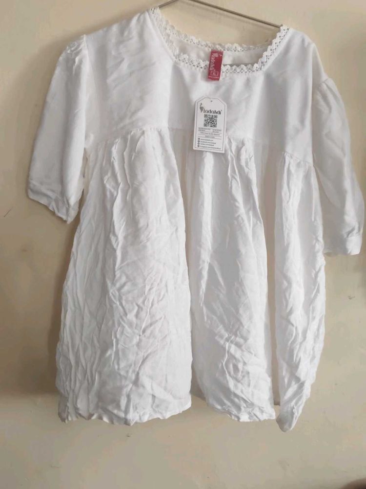 White Lace Trim Top