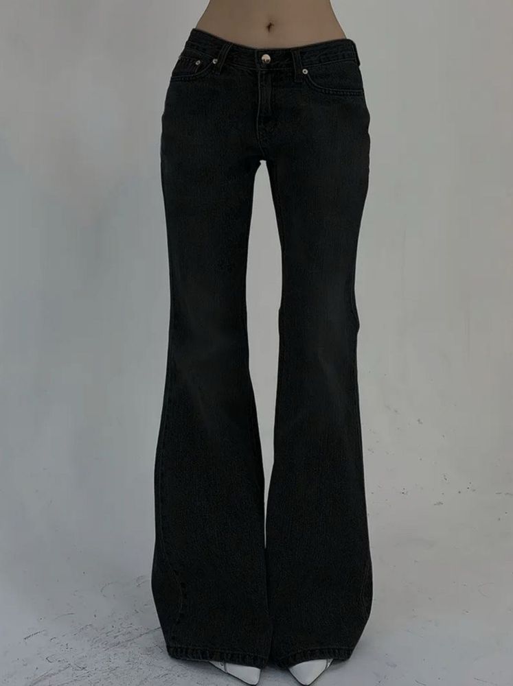 Combo White Wide Leg+Black Flared Denim Jeans