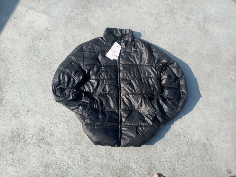 A Black Colour Puffer Jacket