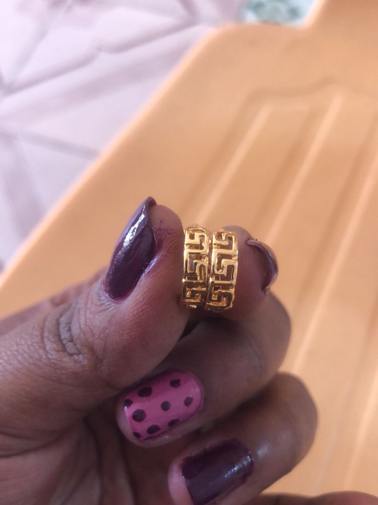 One Gram Gold Ring Type Earring (cute Kids Earrin