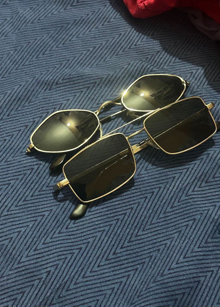 Vintage Gold Frame Sunglasses - Two Pairs