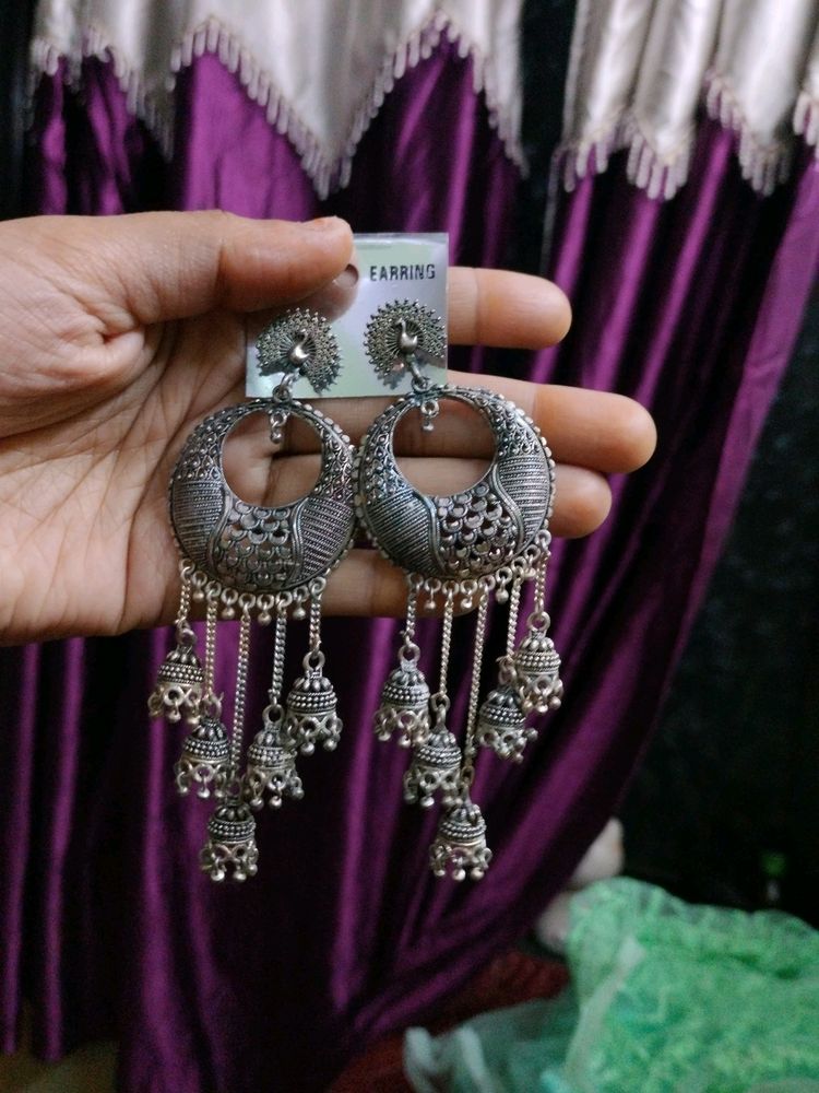 Oxidised Earring