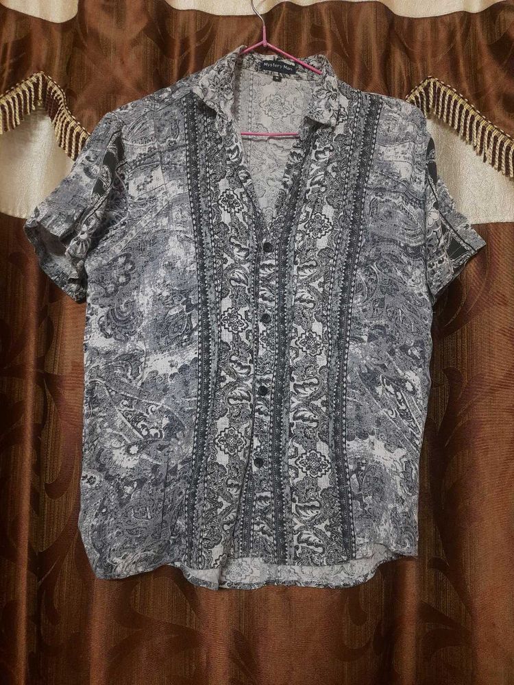 Abstract Pattern Button Down Shirt