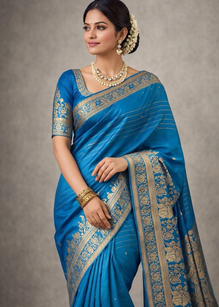 Elegant Blue Silk Saree