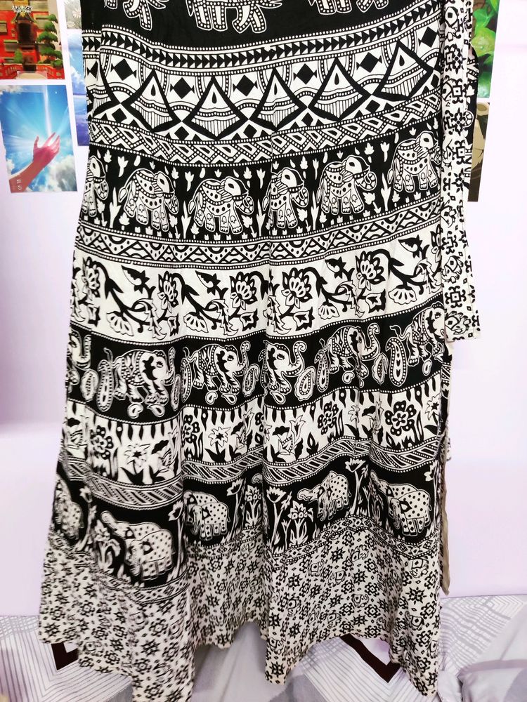 Black &amp; White Wrap Skirt