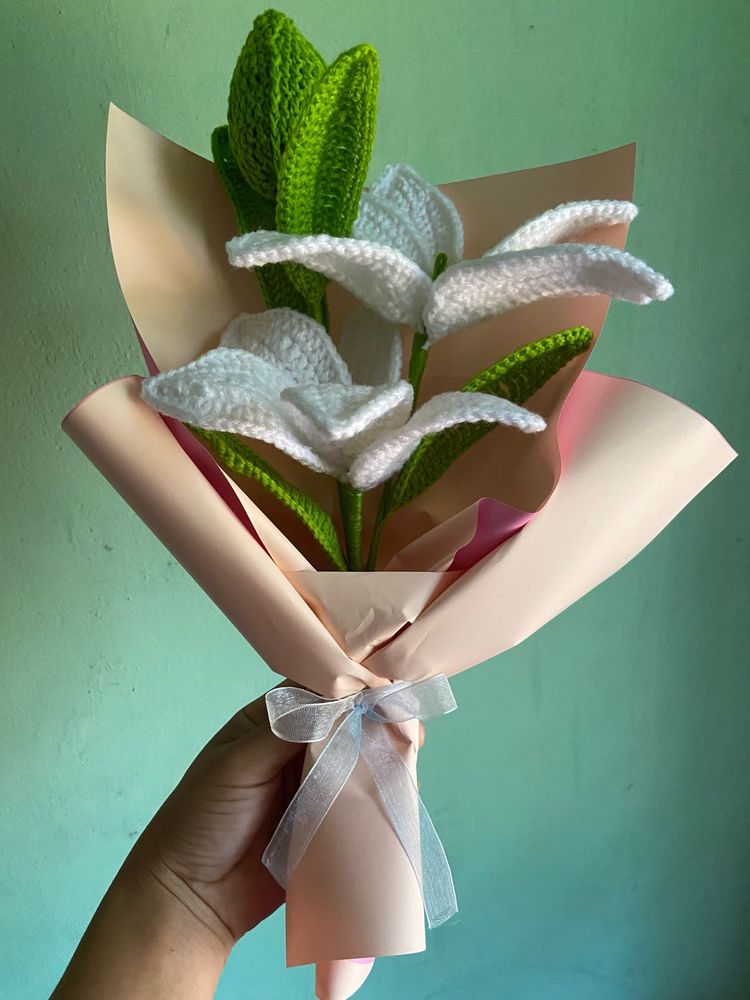 Crochet White Lily🌷 Bouquet