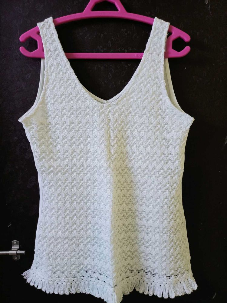 Dorothy Perkins White Crochet Top