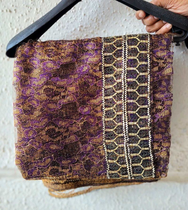 Multicolour Net Saree