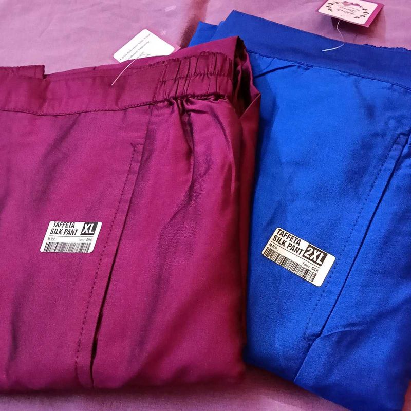 💜Combo Of 2 Silk Premium Pant With Pockets💙
