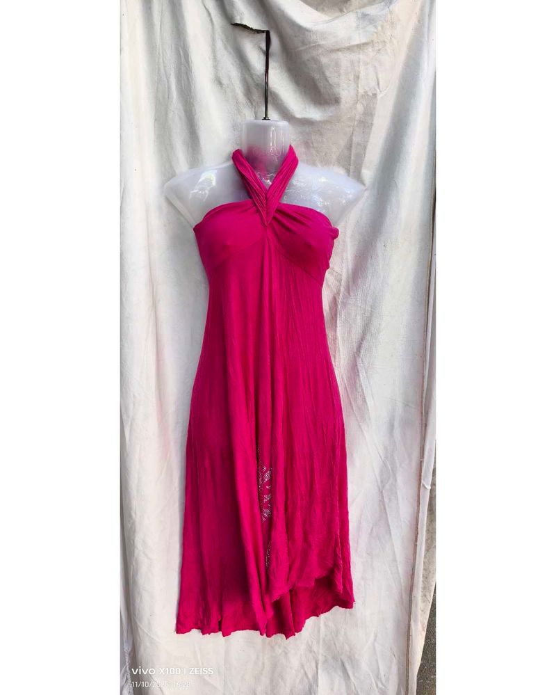 Pink Halter Neck Dress