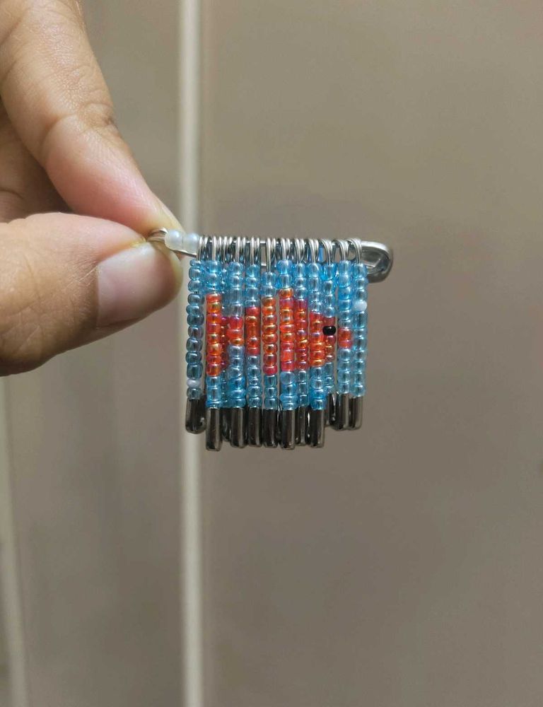 Pixel Goldfish Bead Charm