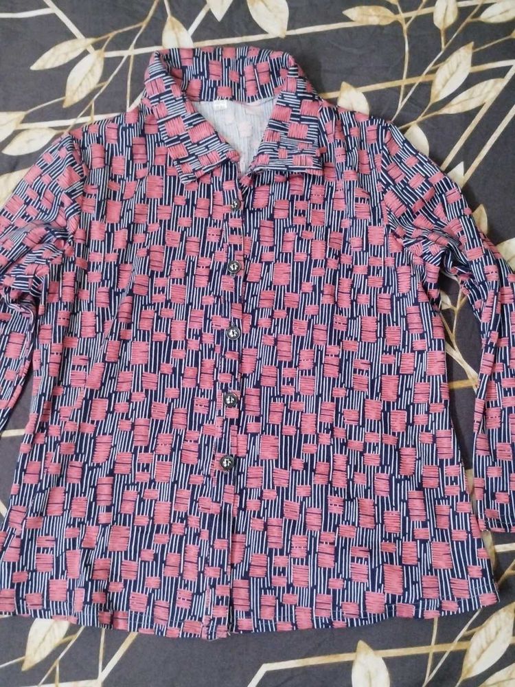 Patterned Button-Down Shirt