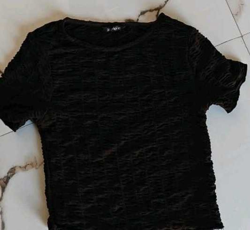 Zudio Stylish black crop Top