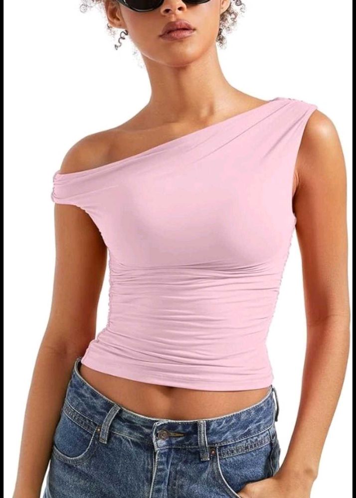 Pink One-Shoulder Top