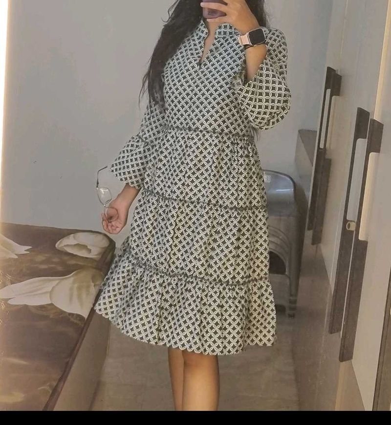 Printed Tiered Dress