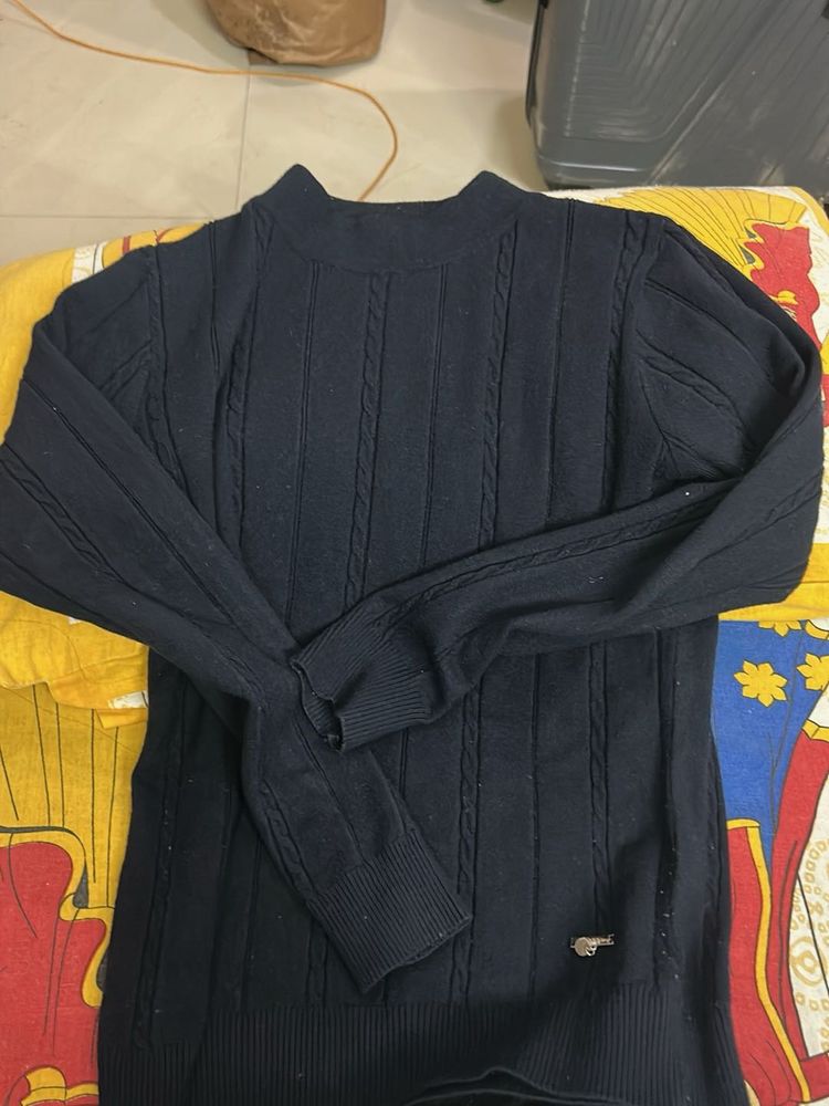 Navy Cable Knit Sweater