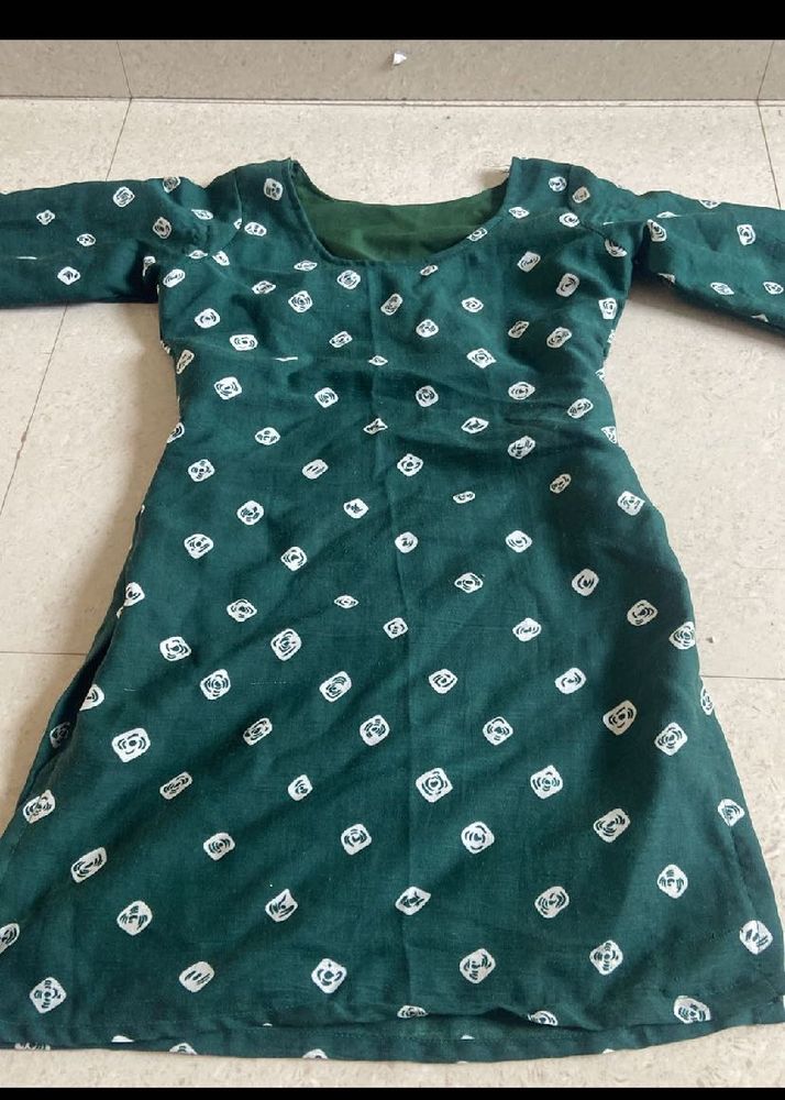 Green Printed Kurta