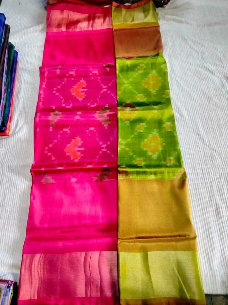 Uppada pattu saree new sare green pink