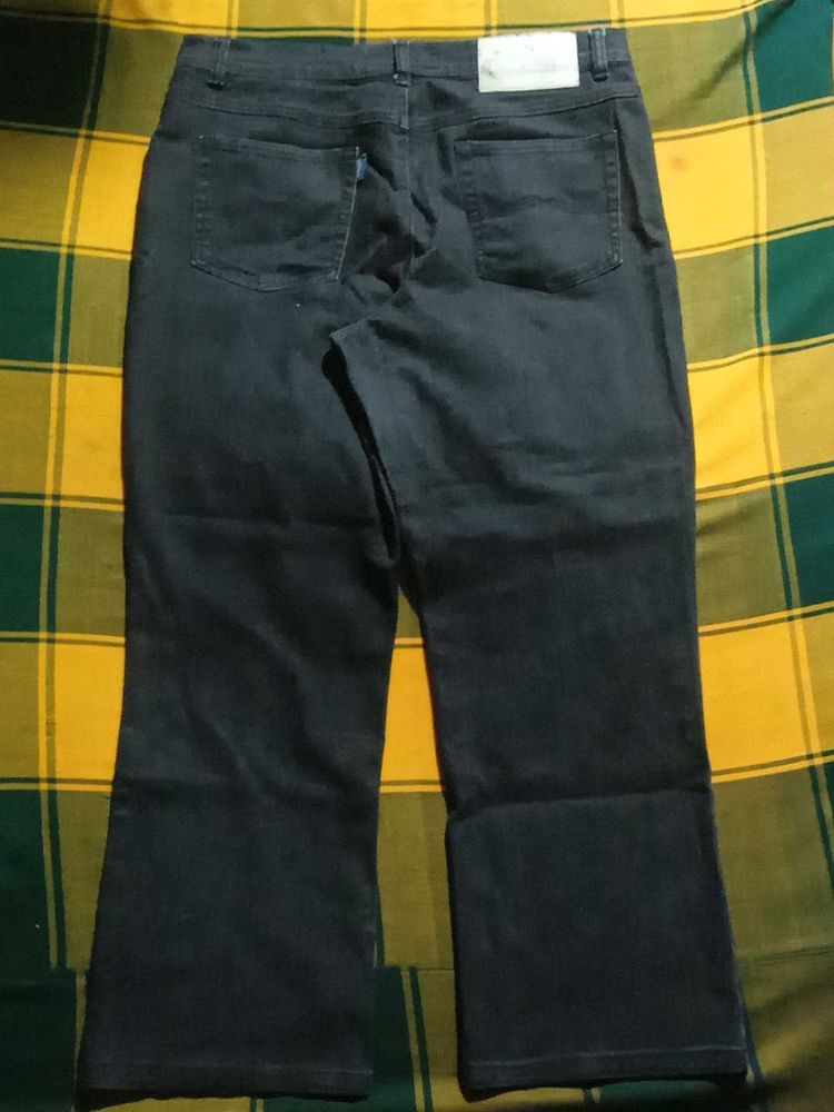 Dark Denim Flared Baggi Jeans