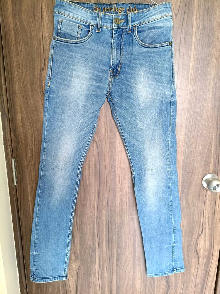 Light Blue Denim Jeans For Men