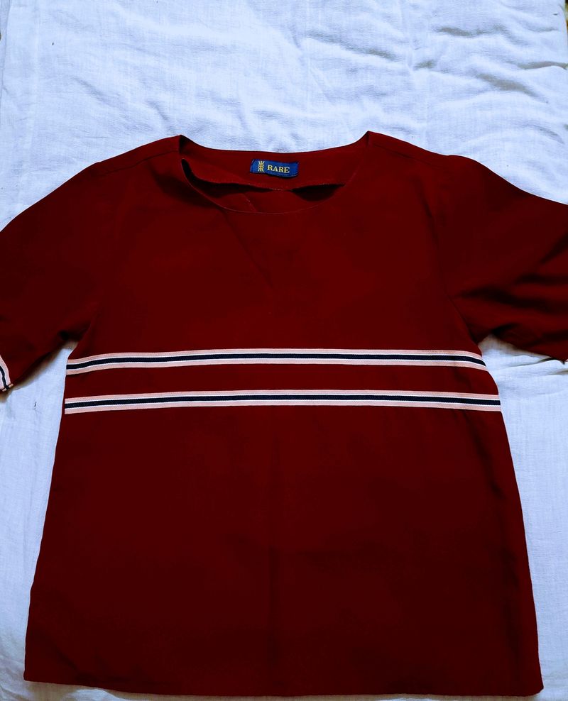 Burgundy Color Classy Women Top