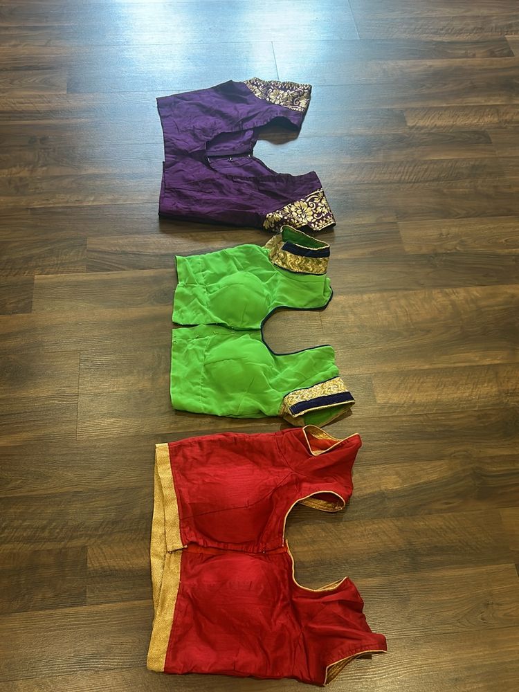 3 Combo Padded Blouse Front Hook