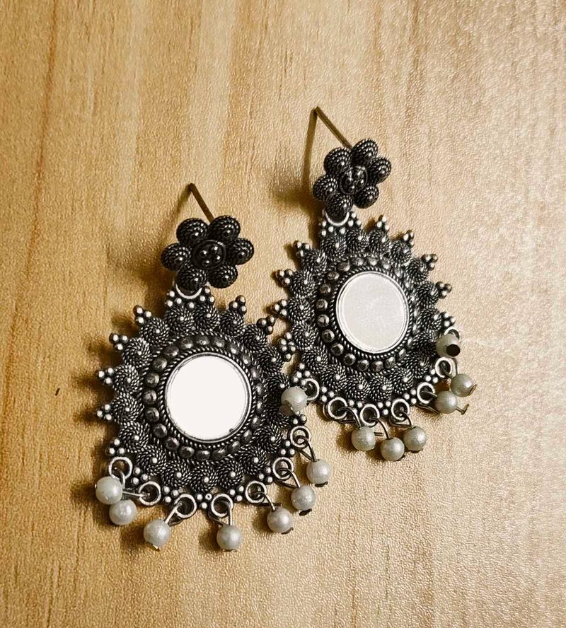 Oxidized Silver Earrings