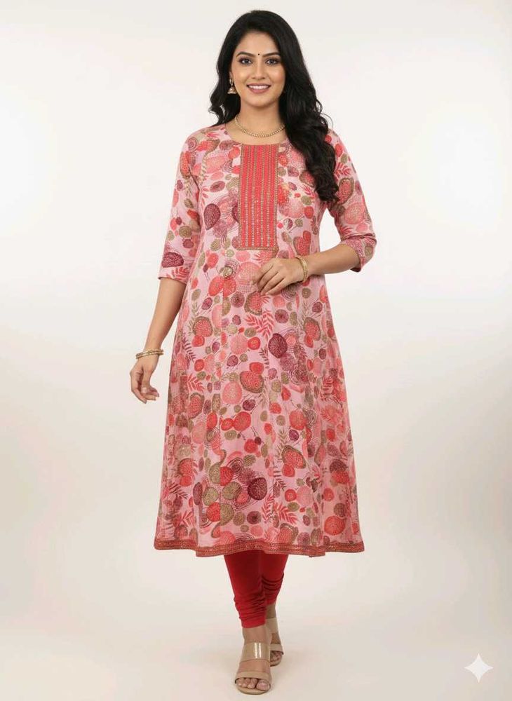 Elegant Floral Print Kurta
