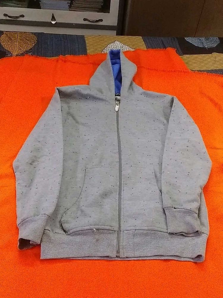 Gray Speckled Full Zip Hoodie,Used Slightly